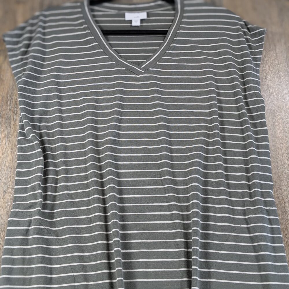 J. Jill Gray and White Striped Midi Dress - Picture 3 of 9
